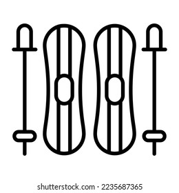 Snow ski vector icon, winter games