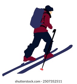 snow skier vector illustration full isolated