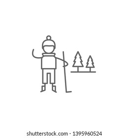 Snow, skiing, adventure icon. Element of adventure icon. Thin line icon for website design and development, app development. Premium icon