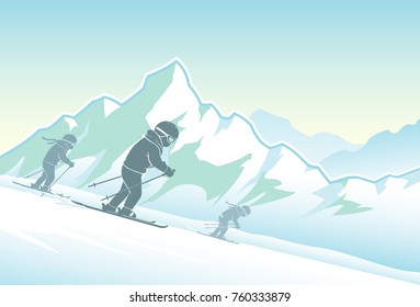 Snow Skiing Children Winter Adventure