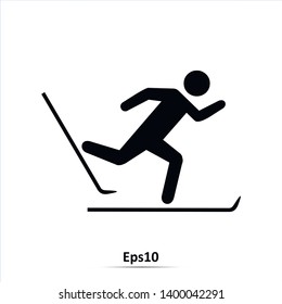 Snow skiing icon. Vector Illustration design