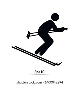 Snow skiing icon. Vector Illustration design