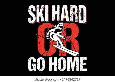  snow skiing t shirt design