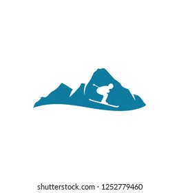 snow skiing, winter mountain scene