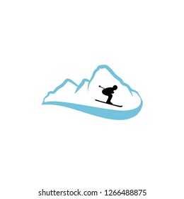 snow skiing, winter mountain scene