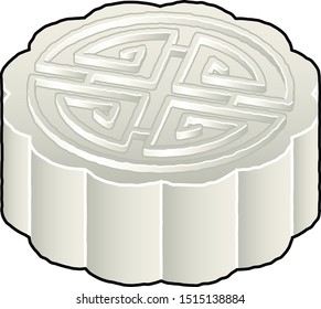 A snow skin Chinese moon cake with a glutinous rice shell and a sweet filling.

