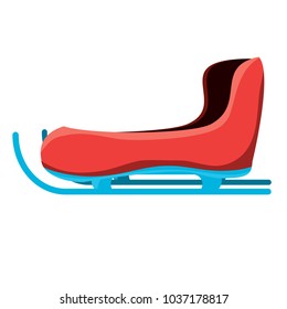 snow sled icon over white background, colorful design. vector illustration
