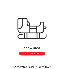 snow sled icon vector illustration. snow sled icon outline design.