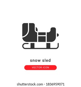 snow sled icon vector illustration. snow sled icon glyph design.