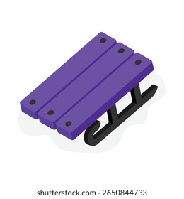 Snow Sled Vector style icon. Eps 10 file