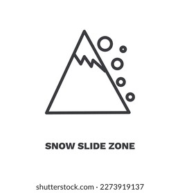 Symbol für Schneeschlittenzone. Dünne Linie Schneeschlittenzone Symbol aus Sport- und Spielkollektion. Rahmenvektor einzeln auf weißem Hintergrund. Bearbeitbares Symbol für Schneeschlittenzone kann im Web und mobil verwendet werden