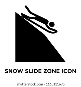 Snow slide zone icon vector isolated on white background, Snow slide zone transparent sign