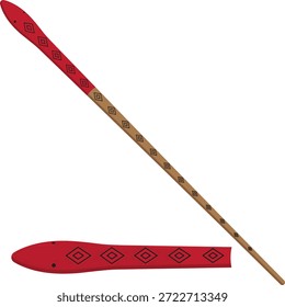 snow snake stick game vector.