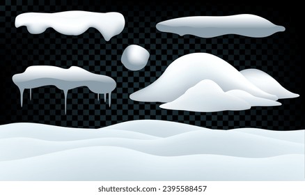 Nieve bola de nieve aislada fondo negro 
Con malla gradiente, iluminación vectorial