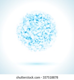 Snow, snowball, isolated clump of snow on a white background with shadow, snowflake, ice, banner. Vector illustration, Christmas Background.