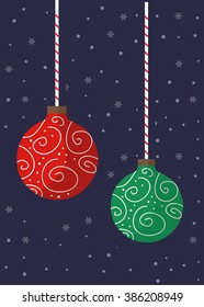 snow snowflake Christmas balls vector