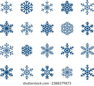snow snowflake minimal simple line winter holiday season celebrate white christmas frozen ice sparkling vector illustration graphic design set