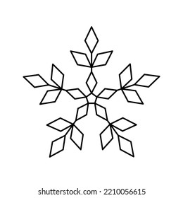 Snow Snowflake Minimalistic Flat Line Outline Stroke Icon Pictogram Symbol Set.