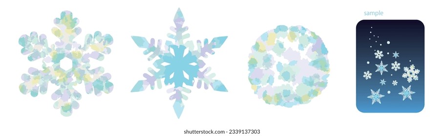 Snow, snowflake, textured vector illustration