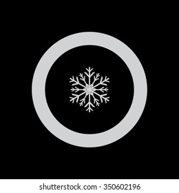 Snow snowflake vector icon black white