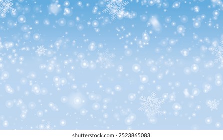 Snow and snowflakes on transparent background. Winter snowfall effect of falling white snow flakes and shining, New Year snowstorm or blizzard realistic backdrop. Christmas or Xmas holidays.