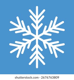 Snow. Snowflakes. Snowflake easy to use icon illustration. Snow, or Snowflakes Winter Icons. White snowflakes on a blue background. Snowflakes Isolated geometric elements christmas vector. Snow Icons.
