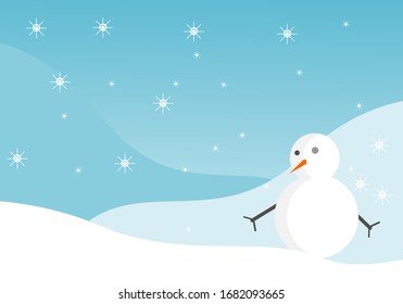 Snow and Snowman Background Graphic Design