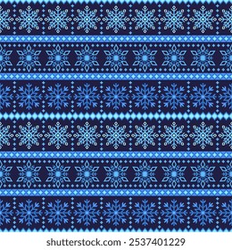 Partículas de gelo de manchas de neve pixel padrão sem costura. Papel de parede de cor azul tema. Design para papel de parede, fundo, decorativo, têxtil, tecido, papel de embrulho, placa de arte.