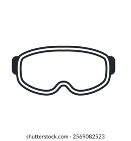 Snow sport goggles vector icon isolated on a white background.