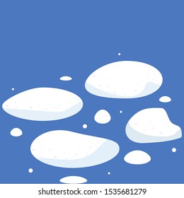 Snow Spots On The Ground, Vector Art Illustration.