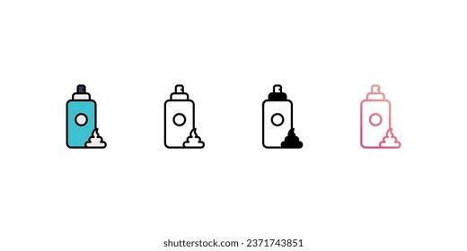 Snow Spray icons, color, line, glyph, gradient, Blue icon, Birthday party icon in five variations stock illustration.