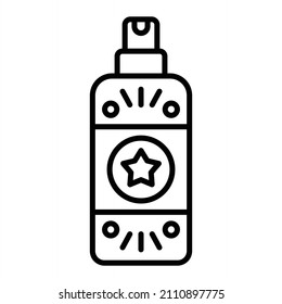 Icono De Contorno Del Vector De Espray De Nieve Aislado En Fondo Blanco
