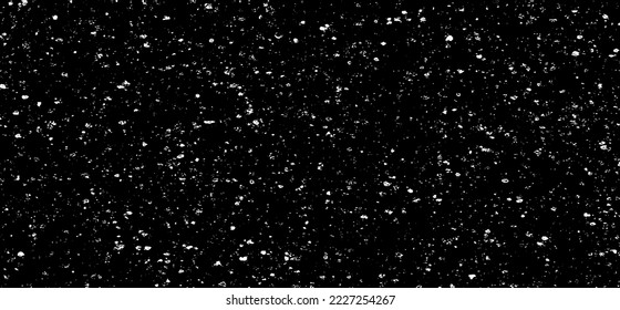 Snow, stars, fairy twinkling lights, rain drops on black background. Abstract vector noise. Small particles of debris and dust. Distressed uneven grunge texture overlay.
