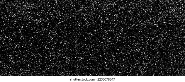 Snow, stars, fairy twinkling lights, rain drops on black background. Abstract vector noise. Small particles of debris and dust. Distressed uneven grunge texture overlay.
