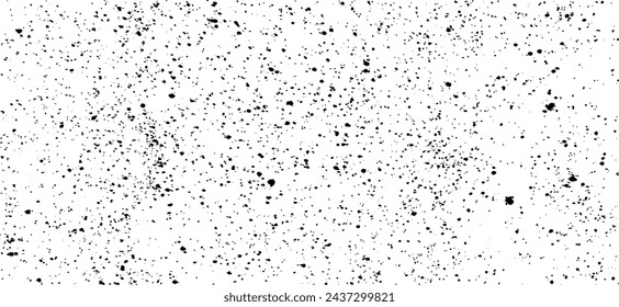 Snow, stars, fairy twinkling lights, rain drops on black background. Abstract vector noise. Small particles of debris and dust. Distressed uneven grunge texture overlay.