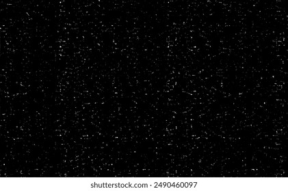 Snow, stars, fairy twinkling lights, rain drops on black background. Abstract vector noise. Small particles of debris and dust. Distressed uneven grunge texture overlay.
