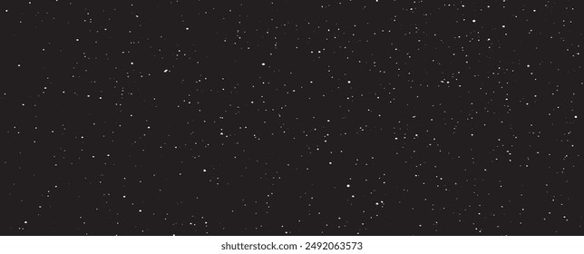 Snow, stars, fairy twinkling lights, rain drops on black background. Abstract vector noise. Small particles of debris and dust. Distressed uneven grunge texture overlay.
