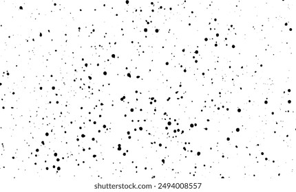 Nieve, estrellas, luces de hadas centelleantes, gotas de lluvia sobre fondo negro. Abstractas Vector. Pequeñas partículas de escombros y polvo. Superposición de textura de grunge desigual estresada.
