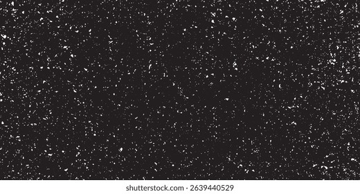 Snow, stars, fairy twinkling lights, rain drops on black background. Abstract vector noise. Small particles of debris and dust. Distressed uneven grunge texture overlay.