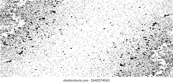 Snow, stars, fairy twinkling lights, rain drops on black background. Abstract vector noise. Small particles of debris and dust. Distressed uneven grunge texture overlay.