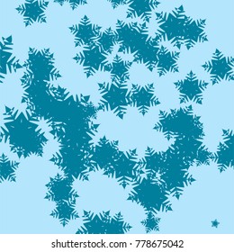 snow stars falling down. Blue