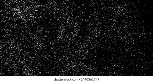 Snow, stars, twinkling lights, rain drops on black background. Abstract vector noise. Small particles of debris and dust. Distressed uneven grunge texture overlay.