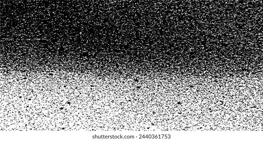 Snow, stars, twinkling lights, rain drops on black background. Abstract vector noise. Small particles of debris and dust. Distressed uneven grunge texture overlay.