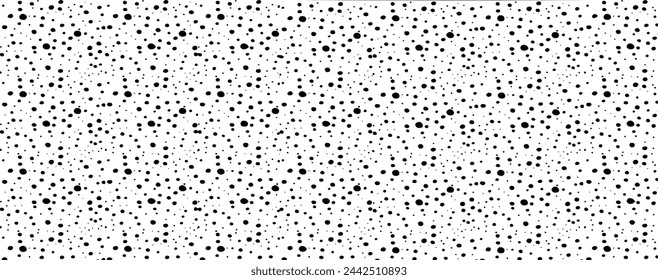 Snow, stars, twinkling lights, rain drops on black background. Abstract vector noise. Small particles of debris and dust. Distressed uneven grunge texture overlay.