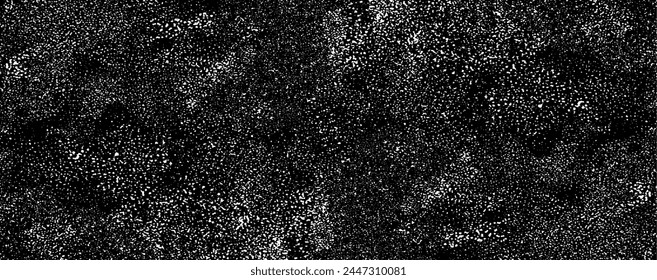 Snow, stars, twinkling lights, rain drops on black background. Abstract vector noise. Small particles of debris and dust. Distressed uneven grunge texture overlay.