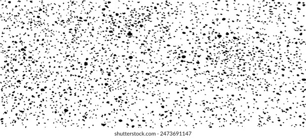 Snow, stars, twinkling lights, rain drops on black background. Abstract vector noise. Small particles of debris and dust. Distressed uneven grunge texture overlay.