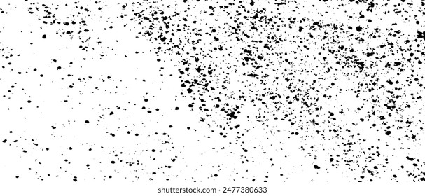 Snow, stars, twinkling lights, rain drops on black background. Abstract vector noise. Small particles of debris and dust. Distressed uneven grunge texture overlay.