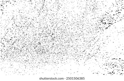 Snow, stars, twinkling lights, rain drops on black background. Abstract vector noise. Small particles of debris and dust. Distressed uneven grunge texture overlay.