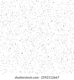 Snow, stars, twinkling lights, rain drops on black background. Abstract vector noise. Small particles of debris and dust. Distressed uneven grunge texture overlay.
