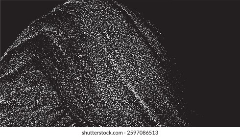 Snow, stars, twinkling lights, rain drops on black background. Abstract vector noise. Small particles of debris and dust. Distressed uneven grunge texture overlay.